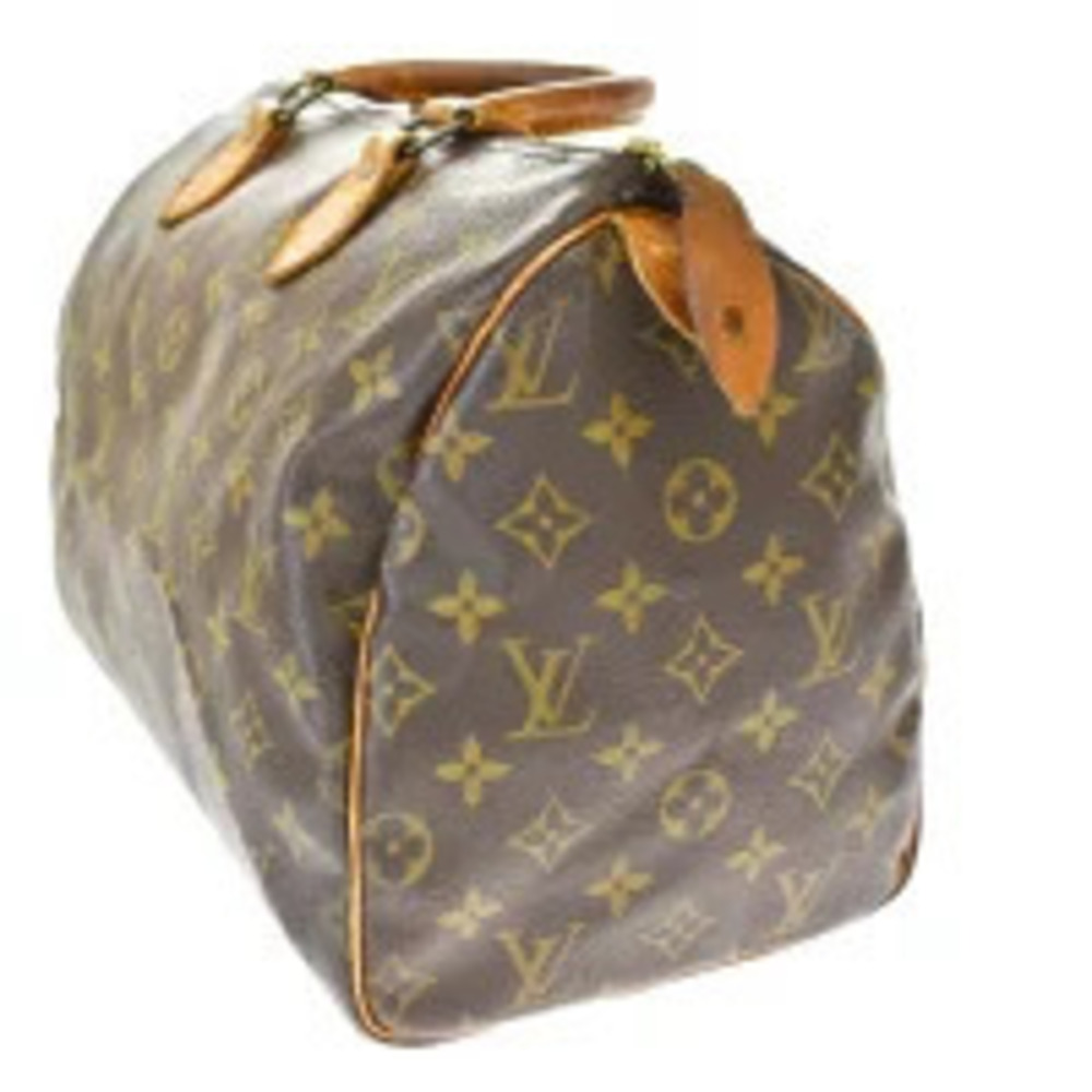 Louis Vuitton Handbag Leather Boston Monogram Speedy Brown